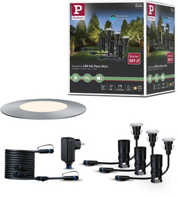 Paulmann Floor Mini - LED-grondinbouwlamp - 3x2,5W 3000K IP67 Zilver (set van 3)