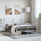 vidaXL - Bedframe - met - hoofd- - en - voeteneinde - metaal - wit - 135x190 - cm