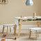 SoBuy KMB92-GR Kinderbureauset - Tafel met 2 Krukjes - Opbergruimte - Wit