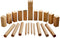 Philos Beukenhouten Kubb spel - 10 Kubbs - 6 Ronde stokken - Multikleur