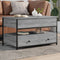 vidaXL - Salontafel - 85x50x50 - cm - bewerkt - hout - en - metaal - grijs - sonoma
