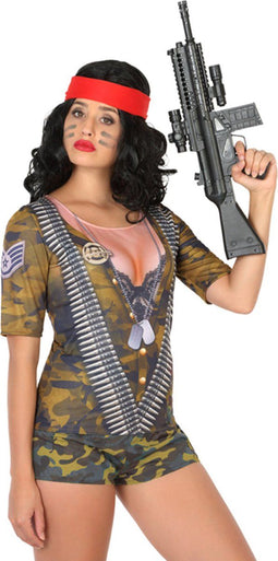 "Soldaten fopshirt voor vrouwen - Verkleedkleding - M/L"