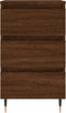 vidaXL - Nachtkastje - 40x35x69 - cm - bewerkt - hout - bruin - eikenkleur