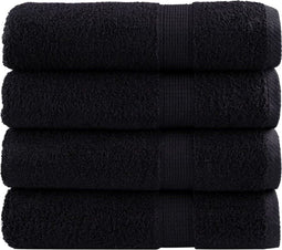 vidaXL - Handdoeken - SOLUND - 4 - st - 600 - g/m² - 50x100 - cm - zwart