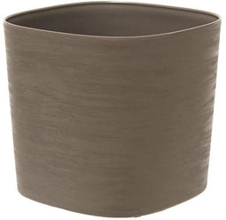 Pot met waterreserve - GARDEN ID Respect - Taupe 20 x 20 cm - 100% huishoudelijk afval - 100% recyclebaar - Gestructureerd oppervlak.