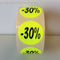 Klika - Etiket fluor geel 27mm -30% 500/rol - 30 stuks