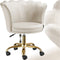 tectake® Stella - Bureaustoel - In hoogte verstelbaar - Fluwelen bekleding - Wit