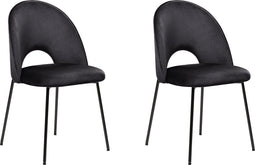 Set van 2 eetkamerstoelen COVELO Fluweel Zwart