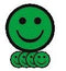 Smit Visual - Magneet smiley 75mm emotie blij groen 5 stuks