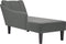 vidaXL - Chaise - longue - met - rechterarmleuning - stof - donkergrijs