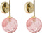 ANADYR - Wandlamp set van 2 - Goud/Roze - Glas/Metaal