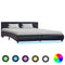 Bedframe met LED kunstleer zwart 180x200 cm