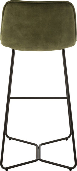 J-Line barstoel Laurent - metaal/textiel - groen - 2 stuks