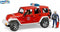 Bruder - Jeep Wrangler Unlimited Rubicon Fire Dept vehicle with fireman (BR2528)