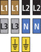 HellermannTyton WIC2-L1,L2,L3,N,Earth-PA66-MIX Markeerclip Opdruk L1, L2, L3, N, Erde 561-02300