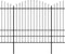 vidaXL - Tuinhek - met - speren - bovenkant - (1,75-2)x5,1 - m - staal - zwart