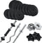 Halterset 3 in 1 - Halterstang 60kg - Zwart/Zilver