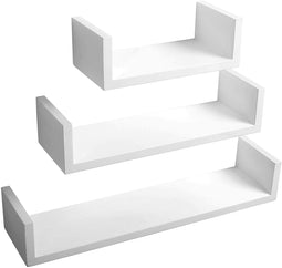 WOLTU RG9311ws - Wandplank set - 3 delig U vorm - wit