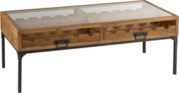 J-Line salontafel voor wijnflessen - hout - naturel
