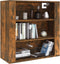 vidaXL - Wandkast - 80x33x80 - cm - bewerkt - hout - gerookt - eikenkleurig