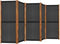 vidaXL - Kamerscherm - met - 5 - panelen - 350x180 - cm - zwart