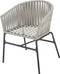 Juskys Tuinstoelen - 2 Rope stoelen - Inclusief rug- en zitkussens - Lichtgrijs