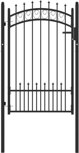 vidaXL - Poort - met - speerpunten - 100x150 - cm - staal - zwart