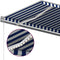 vidaXL - Luifel - handmatig - uittrekbaar - met - LED - 6x3,5 - m - blauw - en - wit