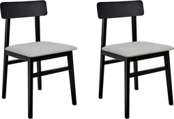 STACY - Eetkamerstoelen set van 2 - Zwart/Lichtgrijs - Rubberhout