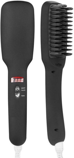 KINGDOMCARES - PTC Verwarmings- en Ionen Haarstijlborstel - 2-in-1 Straightener met Digitale Temperatuurregeling - Roze
