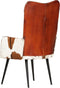 vidaXL Fauteuil harig echt leer bruin en wit