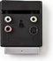 SCART-Adapter - SCART Male - S-Video Female / SCART Female / 3x RCA Female - Vernikkeld - Schakelbaar - ABS - Zwart - 1 Stuks - Polybag