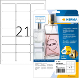 Herma 8017 - Folie-etiketten 63,5 x 38,1 mm - Glanzend - (525 stuks)