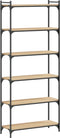 vidaXL - Boekenkast - 6-laags - 80x30x188 - cm - bewerkt - hout - sonoma - eiken