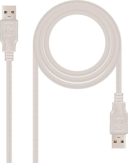 USB Cable NANOCABLE 10.01.0302 Beige 1 m