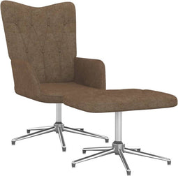 vidaXL Relaxstoel met voetenbank stof taupe