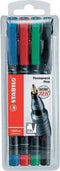 STABILO OHPen universal permanent, 4 Pack permanente marker Zwart, Blauw, Groen, Rood Kogelpunt 4 stuk(s)
