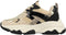 POSH by Poelman GIGI - Dames sneakers - Chunky zool 3.5 cm - Zwart/beige