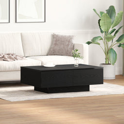 vidaXL - Salontafel - Zwart - Eiken - 90x60x31 - cm - Gelaagd - hout