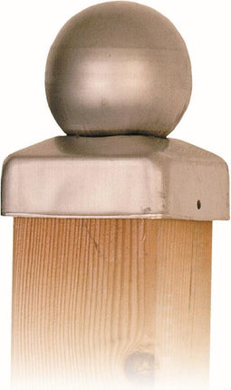 Paal-ornament bol RVS 71x71 mm