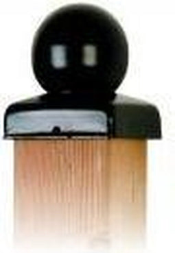 Paal-ornament bol zwart gecoat 71x71 mm