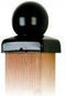Paal-ornament bol zwart gecoat 71x71 mm
