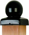 Paal-ornament bol zwart gecoat 71x71 mm