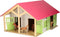 Paardenstal Roze met 2 Boxen en Berging, 1:24