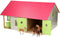 Paardenstal Roze met 2 Boxen en Berging, 1:24
