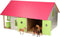 Paardenstal Roze met 2 Boxen en Berging, 1:24