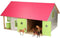 Paardenstal Roze met 2 Boxen en Berging, 1:24