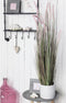 Paarse Dogtail/siergras kunstplant 90 cm in zwarte pot - Kunstplanten/nepplanten