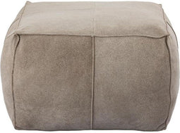 PTMD Poef Marieke - 60x40x60 cm - Suede - Taupe