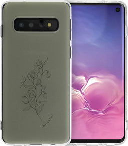 imoshion Hoesje Geschikt voor Samsung Galaxy S10 Hoesje Siliconen - imoshion Design hoesje - Meerkleurig / Floral Green